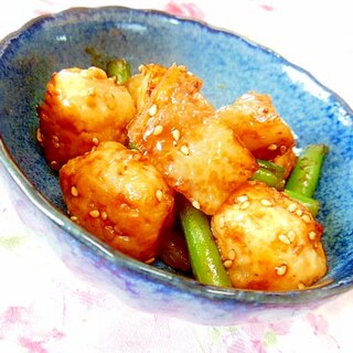 ❤氷蒟蒻と鶏団子の焼き肉のタレ炒め❤